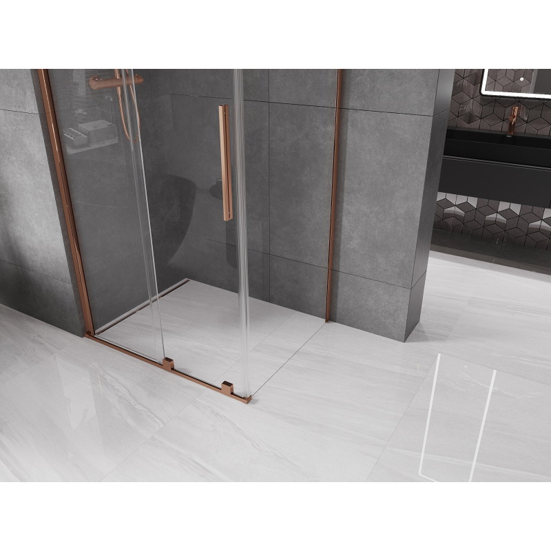 Mexen Velar Schiebeduschkabine 90 x 85 cm, transparent, Roségold - 871-090-085-01-60