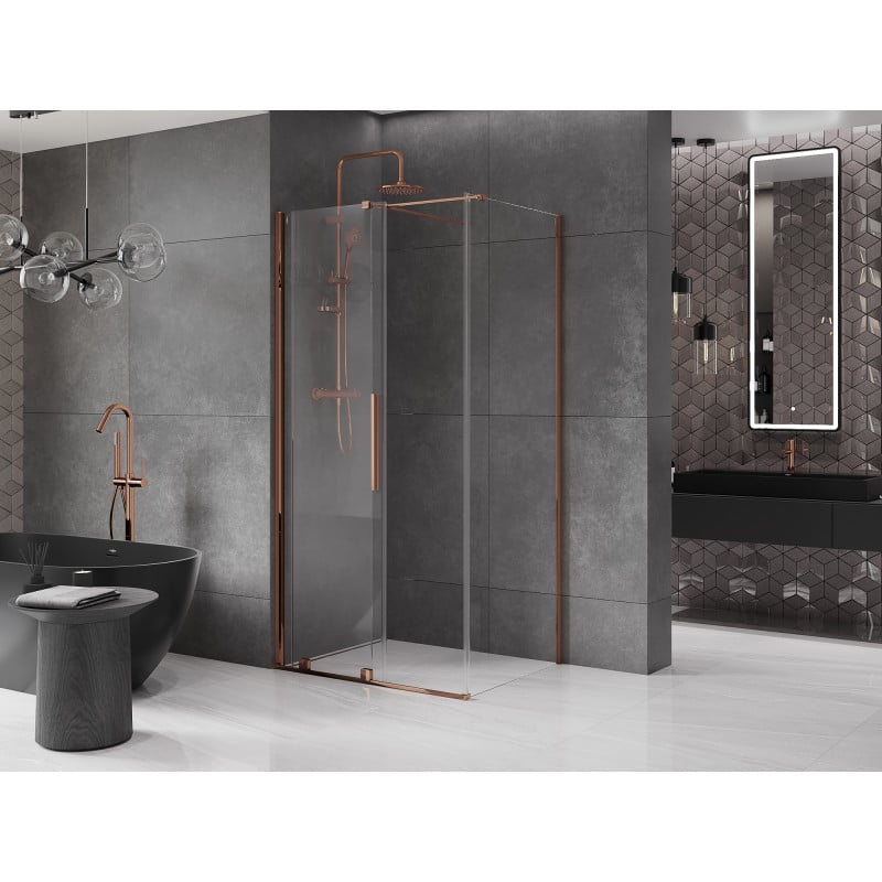 Mexen Velar Duschkabine zum Schieben 90 x 120 cm, transparent, Roségold - 871-090-120-01-60