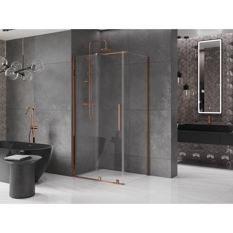 Mexen Velar Duschkabine zum Schieben 90 x 120 cm, transparent, Roségold - 871-090-120-01-60