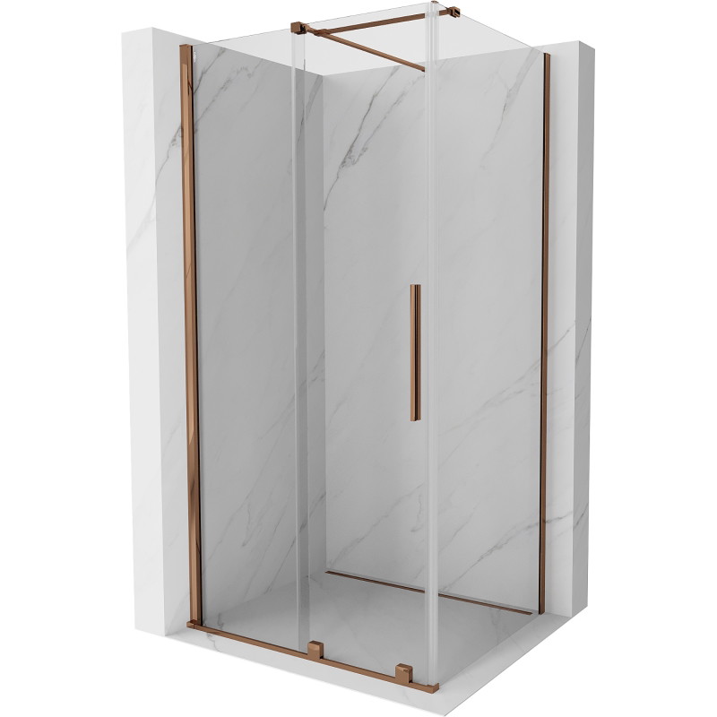 Mexen Velar Schiebetür-Duschkabine 100 x 110 cm, transparent, Roségold - 871-100-110-01-60