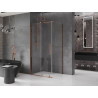 Mexen Velar Duschkabine Schiebetür 100 x 110 cm, transparent, Roségold - 871-100-110-01-60