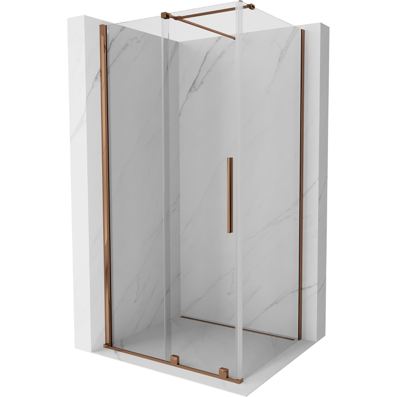 Mexen Velar Duschkabine Schiebetür 100 x 120 cm, transparent, Roségold - 871-100-120-01-60