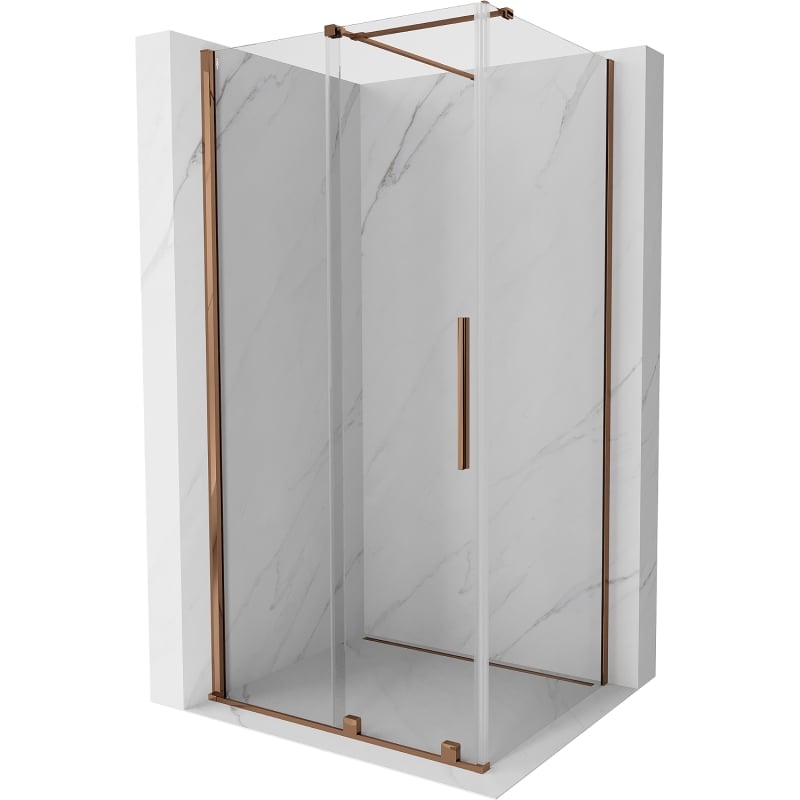 Mexen Velar Schiebedusche 100 x 120 cm, transparent, Roségold - 871-100-120-01-60