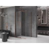 Mexen Velar Duschkabine Schiebetür 100 x 120 cm, transparent, Roségold - 871-100-120-01-60