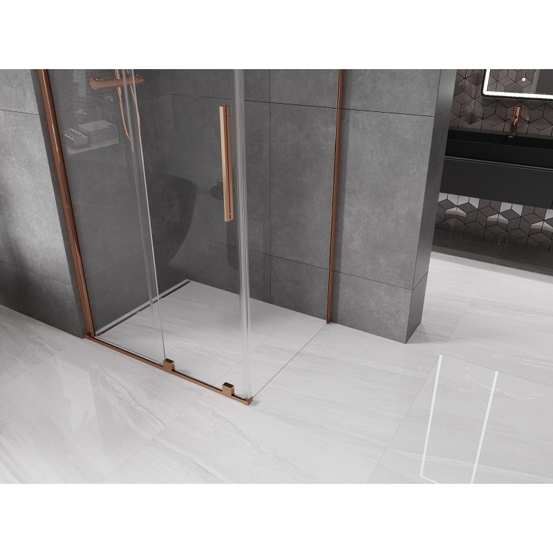 Mexen Velar Duschkabine Schiebetür 120 x 80 cm, transparent, Roségold - 871-120-080-01-60