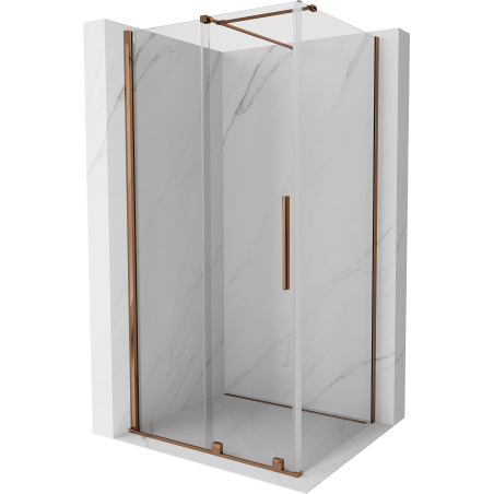 Mexen Velar Duschkabine verschiebbar 150 x 100 cm, transparent, Roségold - 871-150-100-01-60