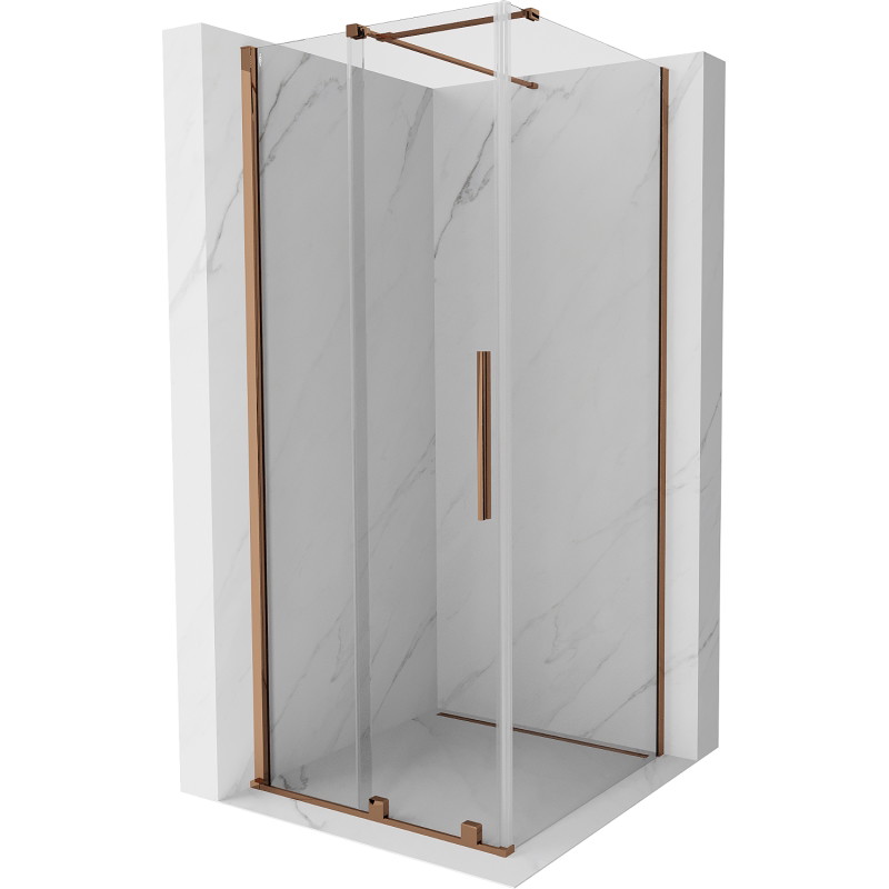 Mexen Velar Schiebeduschkabine 110 x 110 cm, transparent, Roségold - 871-110-110-01-60