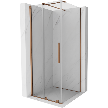Mexen Velar Duschkabine mit Schiebetüren 110 x 110 cm, transparent, Roségold - 871-110-110-01-60