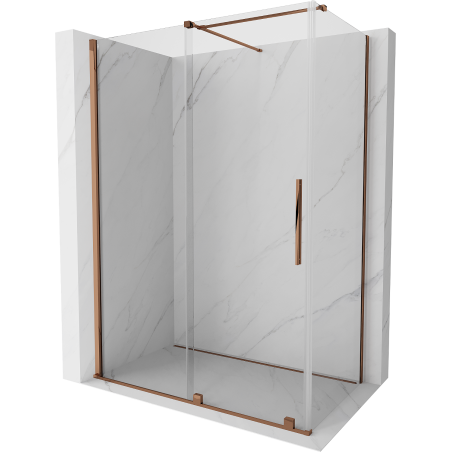 Mexen Velar Duschkabine, verschiebbar, 130 x 75 cm, transparent, Roségold - 871-130-075-01-60