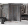 Mexen Velar Duschkabine, verschiebbar, 130 x 75 cm, transparent, Roségold - 871-130-075-01-60