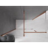 Mexen Velar Duschkabine Schiebetür 140 x 75 cm, transparent, Roségold - 871-140-075-01-60