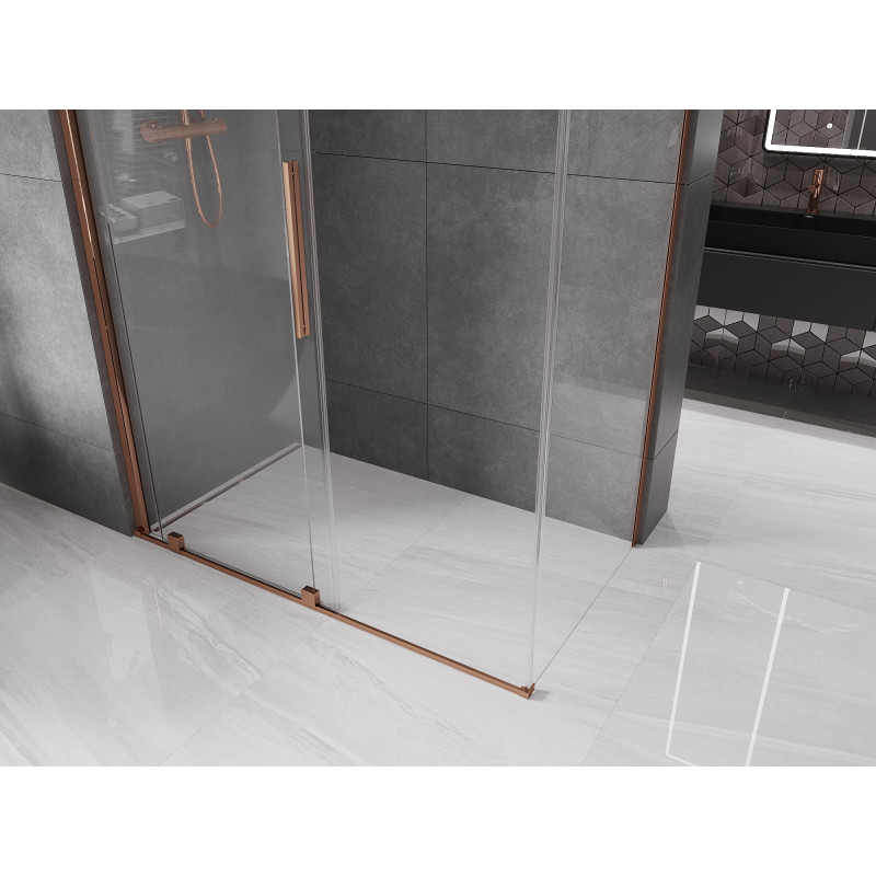 Mexen Velar Schiebeduschkabine 150 x 90 cm, transparent, Roségold - 871-150-090-01-60