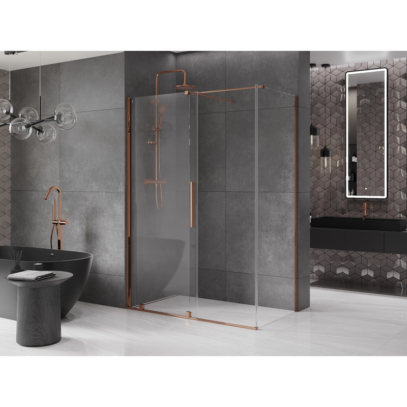 Mexen Velar Schiebeduschkabine 150 x 90 cm, transparent, Roségold - 871-150-090-01-60