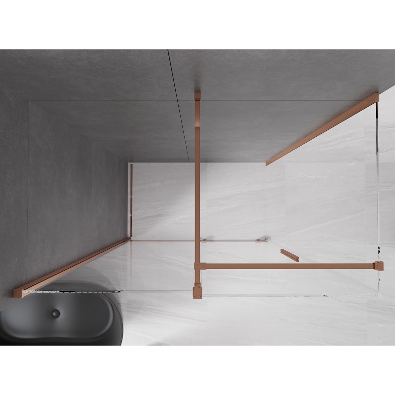 Mexen Velar Schiebeduschkabine 160 x 75 cm, transparent, Roségold - 871-160-075-01-60