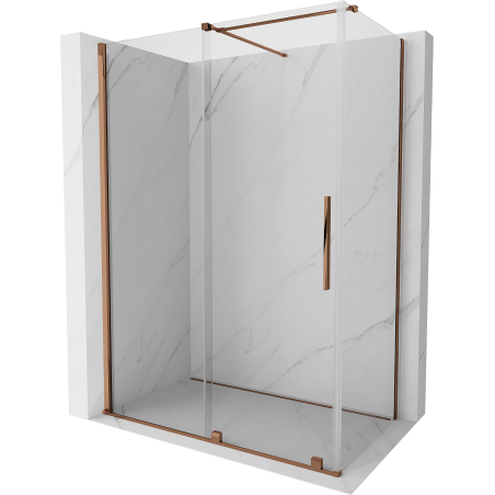 Mexen Velar Duschkabine verschiebbar 160 x 90 cm, transparent, Roségold - 871-160-090-01-60
