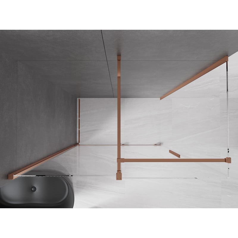 Mexen Velar Duschkabine verschiebbar 160 x 90 cm, transparent, Roségold - 871-160-090-01-60
