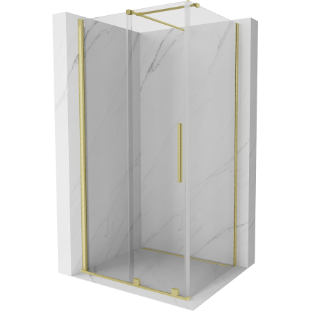 Mexen Velar Duschkabine Schiebetür 90 x 110 cm, transparent, gold gebürstet - 871-090-110-01-55