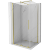 Mexen Velar Schiebeduschkabine 100 x 110 cm, transparent, gebürstetes Gold - 871-100-110-01-55