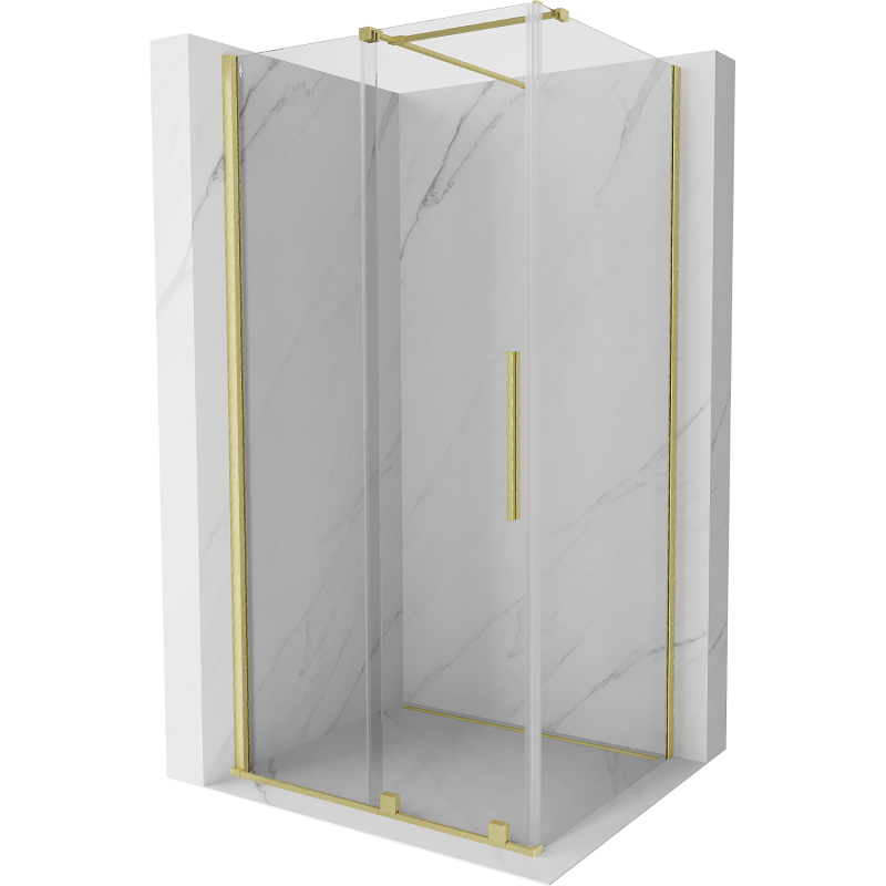 Mexen Velar Duschkabine, Schiebetür 100 x 120 cm, transparent, gold gebürstet - 871-100-120-01-55