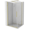 Mexen Velar Duschkabine Schiebetür 110 x 75 cm, transparent, gebürstetes Gold - 871-110-075-01-55