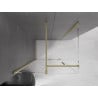 Mexen Velar Duschkabine verschiebbar 110 x 90 cm, transparent, gebürstetes Gold - 871-110-090-01-55