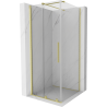 Mexen Velar Schiebeduschkabine 100 x 100 cm, transparent, gebürstet gold - 871-100-100-01-55