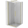 Mexen Velar Schiebetür-Duschkabine 100 x 100 cm, transparent, gebürstetes Gold - 871-100-100-01-55
