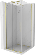 Mexen Velar Duschkabine, Schiebetür 120 x 120 cm, transparent, gebürstetes Gold - 871-120-120-01-55