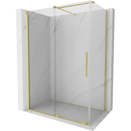 Mexen Velar Duschkabine schiebbar 150 x 70 cm, transparent, gold gebürstet - 871-150-070-01-55