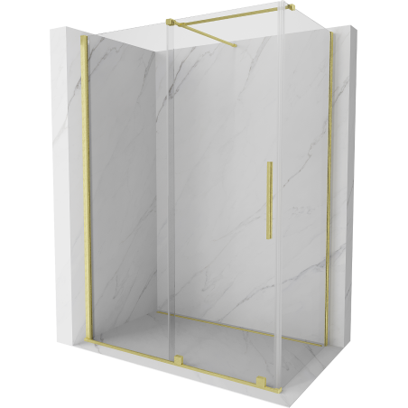 Mexen Velar Schiebeduschkabine 150 x 75 cm, transparent, gold gebürstet - 871-150-075-01-55