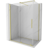 Mexen Velar Duschkabine Schiebetür 150 x 80 cm, transparent, gebürstetes Gold - 871-150-080-01-55
