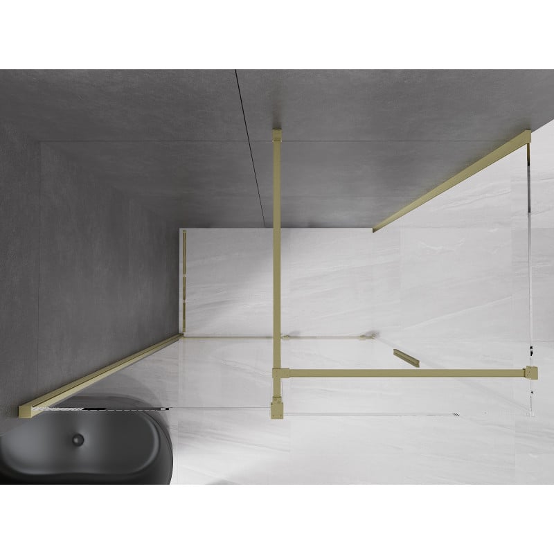 Mexen Velar Duschkabine verschiebbar 160 x 75 cm, transparent, gold gebürstet - 871-160-075-01-55