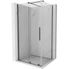 Mexen Velar Duschkabine Schiebetür 90 x 80 cm, transparent, gebürstet Gun Gray - 871-090-080-01-66