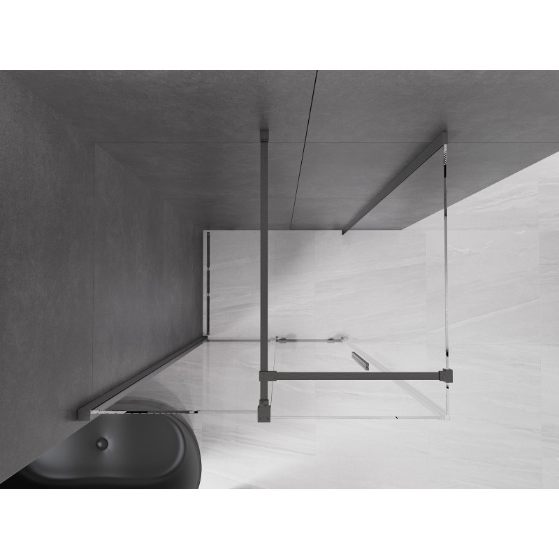 Mexen Velar schiebbare Duschkabine 90 x 110 cm, transparent, gun gray gebürstet - 871-090-110-01-66