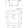 Mexen Vito 1-Becken-Granit-Spüle 520 x 490 mm, Schwarz - 6503521000-77