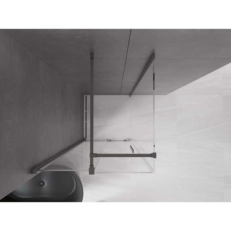 Mexen Velar Duschkabine Schiebetür 90 x 90 cm, transparent, gebürstetes Gun Gray - 871-090-090-01-66