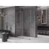 Mexen Velar Duschkabine Schiebetür 140 x 70 cm, transparent, gebürstet gun gray - 871-140-070-01-66