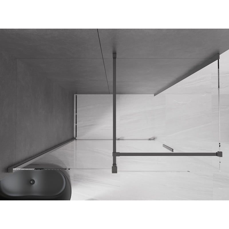 Mexen Velar Duschkabine Schiebetür 140 x 70 cm, transparent, gebürstet gun gray - 871-140-070-01-66