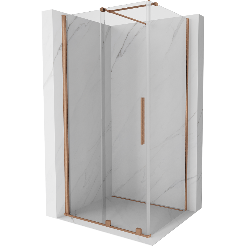 Mexen Velar Duschkabine Schiebetür 90 x 75 cm, transparent, gebürstetes Kupfer - 871-090-075-01-65