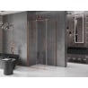 Mexen Velar Duschkabine Schiebetür 90 x 75 cm, transparent, gebürstetes Kupfer - 871-090-075-01-65