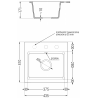 Mexen Milo Granitspüle 1-Becken 435 x 410 mm, grau, Siphon Chrom - 6505441000-71