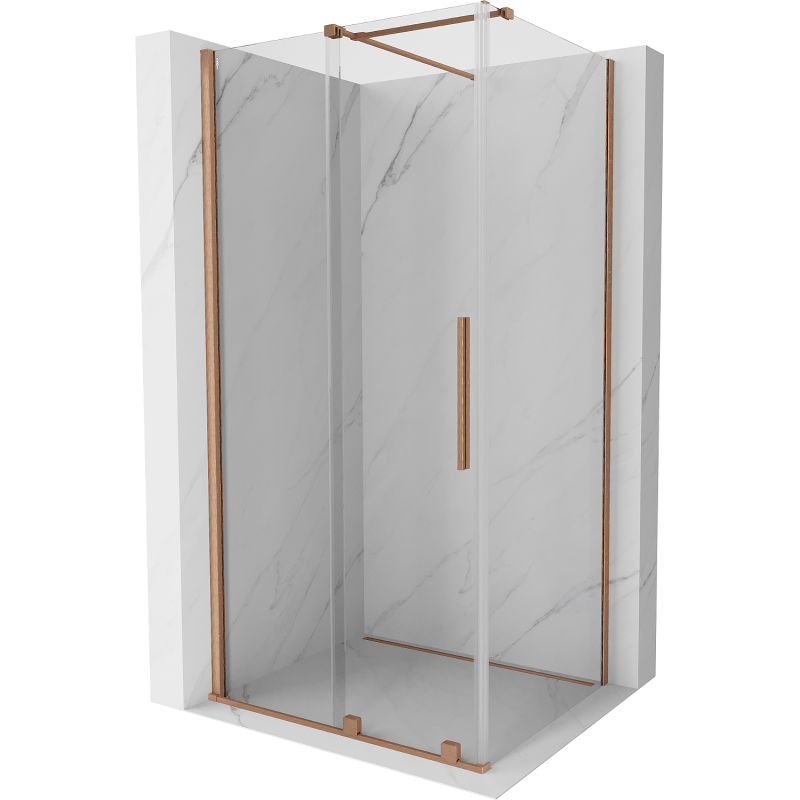 Mexen Velar Schiebeduschkabine 110 x 80 cm, transparent, gebürstetes Kupfer - 871-110-080-01-65