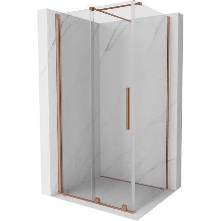 Mexen Velar verschiebbare Duschkabine 110 x 85 cm, transparent, gebürstetes Kupfer - 871-110-085-01-65