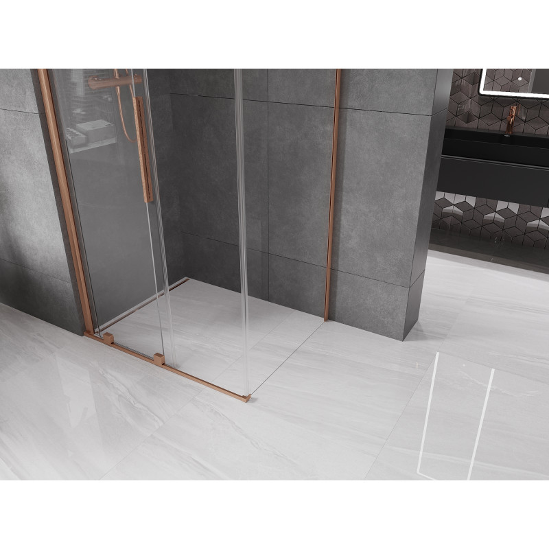 Mexen Velar Duschkabine, 110 x 120 cm, transparent, gebürstetes Kupfer - 871-110-120-01-65