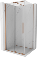 Mexen Velar Schiebeduschkabine 120 x 80 cm, transparent, gebürstetes Kupfer - 871-120-080-01-65
