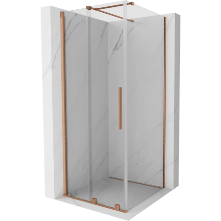 Mexen Velar Duschkabine zum Schieben 120 x 120 cm, transparent, gebürstetes Kupfer - 871-120-120-01-65