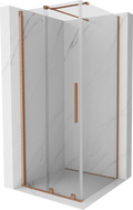 Mexen Velar Duschkabine zum Schieben 120 x 120 cm, transparent, gebürstetes Kupfer - 871-120-120-01-65