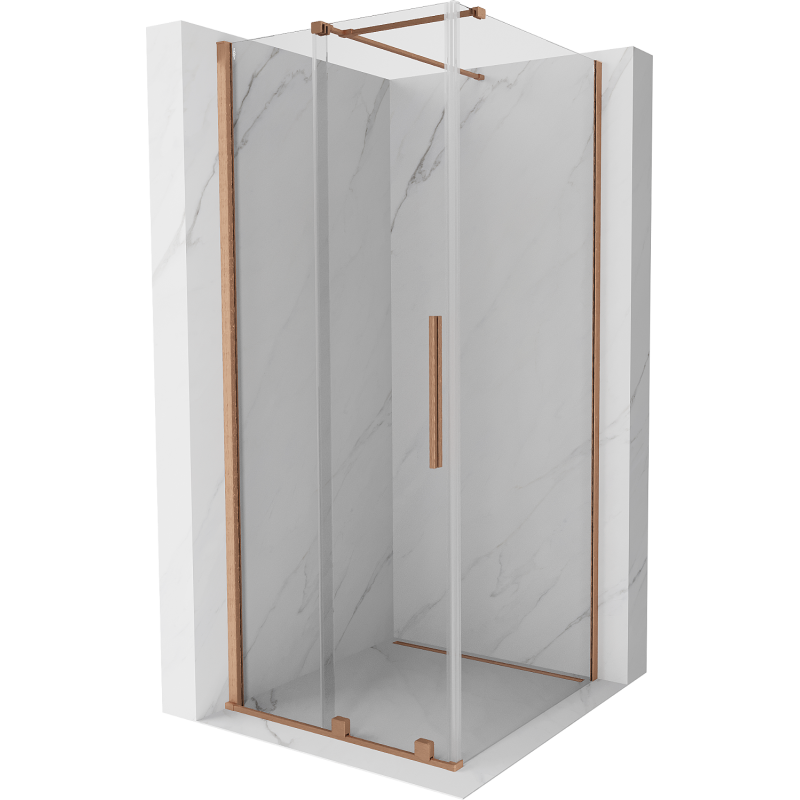 Mexen Velar Duschkabine Schiebetür 110 x 110 cm, transparent, gebürstetes Kupfer - 871-110-110-01-65