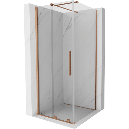 Mexen Velar Duschkabine Schiebetür 110 x 110 cm, transparent, gebürstetes Kupfer - 871-110-110-01-65