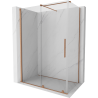 Mexen Velar Duschkabine Schiebetür 140 x 70 cm, transparent, gebürstetes Kupfer - 871-140-070-01-65